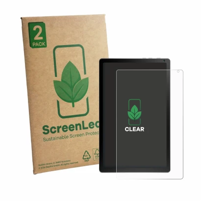 Face avant d’un emballage produit avec le logo de la marque ScreenLeaf. À côté, l’appareil Yicty KB1004 est représenté avec la