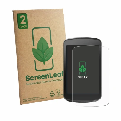 Face avant d’un emballage produit avec le logo de la marque ScreenLeaf. À côté, l’appareil Magene C706 est représenté avec la 