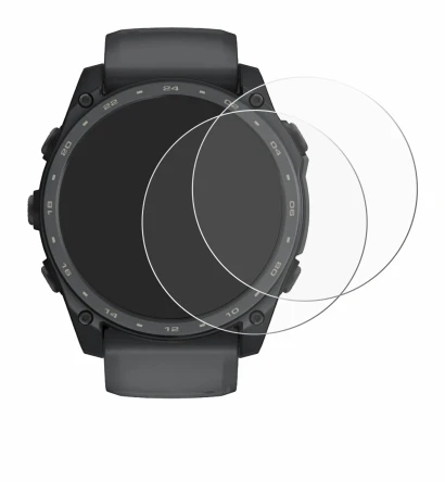 Image de l'appareil Garmin Tactix 8 Amoled Cerakote (51 mm) avec une grande variété de protections d'écran.
