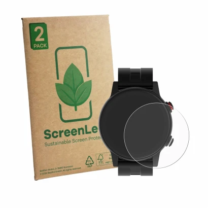 Face avant d’un emballage produit avec le logo de la marque ScreenLeaf. À côté, l’appareil James R9 est représenté avec la pro