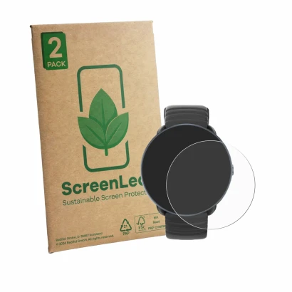Face avant d’un emballage produit avec le logo de la marque ScreenLeaf. À côté, l’appareil Parsonver PSSW9 est représenté avec