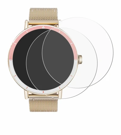 Image de l'appareil Keeponfit Smartwatch 1.27" avec une grande variété de protections d'écran.