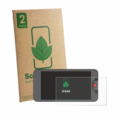 Face avant d’un emballage produit avec le logo de la marque ScreenLeaf. À côté, l’appareil Osee T5 Plus est représenté avec la
