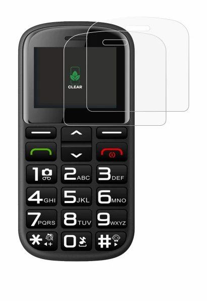 Image de l'appareil artfone CS182 avec une grande variété de protections d'écran.
