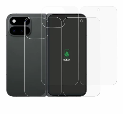 Image de l'appareil Google Pixel 11 Pro Fold (Avant+Arrière) avec une grande variété de protections d'écran.
