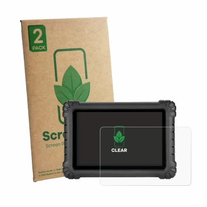 Face avant d’un emballage produit avec le logo de la marque ScreenLeaf. À côté, l’appareil Autel MaxiSys MS906 MAX est représe