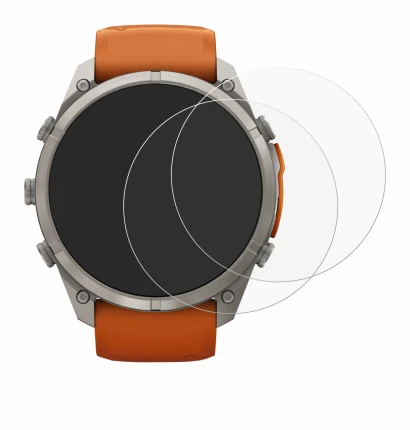 Image de l'appareil Garmin Fenix 9 Pro (51 mm) avec une grande variété de protections d'écran.