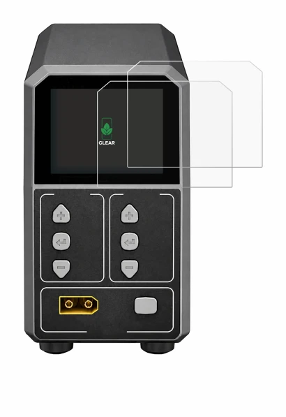 Image de l'appareil SkyRc eFuel PSU2000 avec une grande variété de protections d'écran.