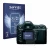 Face avant d’un emballage produit avec le logo de la marque Savvies. À côté, l’appareil Nikon D50 est représenté avec la prote