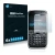 Face avant d’un emballage produit avec le logo de la marque Savvies. À côté, l’appareil Nokia E72 est représenté avec la prote