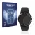 Face avant d’un emballage produit avec le logo de la marque Savvies. À côté, l’appareil Samsung Galaxy Watch 4 Classic (42mm) 