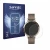 Face avant d’un emballage produit avec le logo de la marque Savvies. À côté, l’appareil Garmin Lily 2 est représenté avec la p