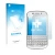 Face avant d’un emballage produit avec le logo de la marque upscreen. À côté, l’appareil BlackBerry Q10 est représenté avec la