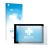 Face avant d’un emballage produit avec le logo de la marque upscreen. À côté, l’appareil Sony Xperia Z4 Tablet est représenté 