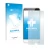 Face avant d’un emballage produit avec le logo de la marque upscreen. À côté, l’appareil Ulefone Be Touch est représenté avec 