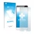 Face avant d’un emballage produit avec le logo de la marque upscreen. À côté, l’appareil Ulefone Be Touch 2 est représenté ave