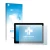 Face avant d’un emballage produit avec le logo de la marque upscreen. À côté, l’appareil MEDION Lifetab E10802 est représenté 