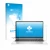 Face avant d’un emballage produit avec le logo de la marque upscreen. À côté, l’appareil HP EliteBook 850 G8 est représenté av