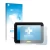 Face avant d’un emballage produit avec le logo de la marque upscreen. À côté, l’appareil Trimble T100 est représenté avec la p