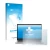 Face avant d’un emballage produit avec le logo de la marque upscreen. À côté, l’appareil Dell Latitude 5320 2-in-1 Touch est r