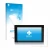 Face avant d’un emballage produit avec le logo de la marque upscreen. À côté, l’appareil WAGO Visu Panel Touch Panel 600 est r