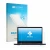 Face avant d’un emballage produit avec le logo de la marque upscreen. À côté, l’appareil ASUS ExpertBook BR1402 est représenté