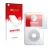 Face avant d’un emballage produit avec le logo de la marque upscreen. À côté, l’appareil Apple iPod classic video Display (5èm