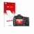 Face avant d’un emballage produit avec le logo de la marque upscreen. À côté, l’appareil Pentax K20D est représenté avec la pr
