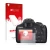Face avant d’un emballage produit avec le logo de la marque upscreen. À côté, l’appareil Canon EOS 1100D est représenté avec l