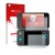 Face avant d’un emballage produit avec le logo de la marque upscreen. À côté, l’appareil Nintendo 2DS XL est représenté avec l