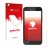 Face avant d’un emballage produit avec le logo de la marque upscreen. À côté, l’appareil Shiftphones Shift5me est représenté a