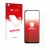 Face avant d’un emballage produit avec le logo de la marque upscreen. À côté, l’appareil realme Q2 est représenté avec la prot