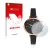 Face avant d’un emballage produit avec le logo de la marque upscreen. À côté, l’appareil Fossil Monroe Hybrid HR est représent