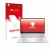 Face avant d’un emballage produit avec le logo de la marque upscreen. À côté, l’appareil HP Pavilion x360 (15-erX) est représe