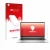 Face avant d’un emballage produit avec le logo de la marque upscreen. À côté, l’appareil HP EliteBook 845 G7 est représenté av
