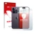 Face avant d’un emballage produit avec le logo de la marque upscreen. À côté, l’appareil Apple iPhone 14 Pro (Avant+Caméra) es
