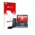 Face avant d’un emballage produit avec le logo de la marque upscreen. À côté, l’appareil Yealink SIP-T57W est représenté avec 