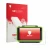 Face avant d’un emballage produit avec le logo de la marque upscreen. À côté, l’appareil Zebra WT6400 est représenté avec la p