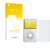 Face avant d’un emballage produit avec le logo de la marque upscreen. À côté, l’appareil Apple iPod Classic Video (Avant+Arriè