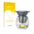 Face avant d’un emballage produit avec le logo de la marque upscreen. À côté, l’appareil Vorwerk Thermomix TM5 est représenté 