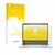 Face avant d’un emballage produit avec le logo de la marque upscreen. À côté, l’appareil HP ProBook x360 435 G8 est représenté