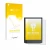 Face avant d’un emballage produit avec le logo de la marque upscreen. À côté, l’appareil PocketBook InkPad 4 est représenté av