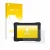 Face avant d’un emballage produit avec le logo de la marque upscreen. À côté, l’appareil Zebra XSlate L10ax est représenté ave