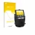 Face avant d’un emballage produit avec le logo de la marque upscreen. À côté, l’appareil Kodak SCANZA est représenté avec la p