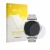 Face avant d’un emballage produit avec le logo de la marque upscreen. À côté, l’appareil Huawei Watch Buds 2 est représenté av