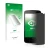 Face avant d’un emballage produit avec le logo de la marque upscreen. À côté, l’appareil Google Nexus 4 est représenté avec la