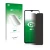 Face avant d’un emballage produit avec le logo de la marque upscreen. À côté, l’appareil Oppo A15 est représenté avec la prote