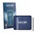Face avant d’un emballage produit avec le logo de la marque Savvies. À côté, l’appareil Apple iPhone Duo (Affichage interne) e