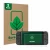 Face avant d’un emballage produit avec le logo de la marque ScreenLeaf. À côté, l’appareil Nintendo Switch est représenté avec