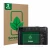 Face avant d’un emballage produit avec le logo de la marque ScreenLeaf. À côté, l’appareil Panasonic Lumix DC-TZ202 est représ